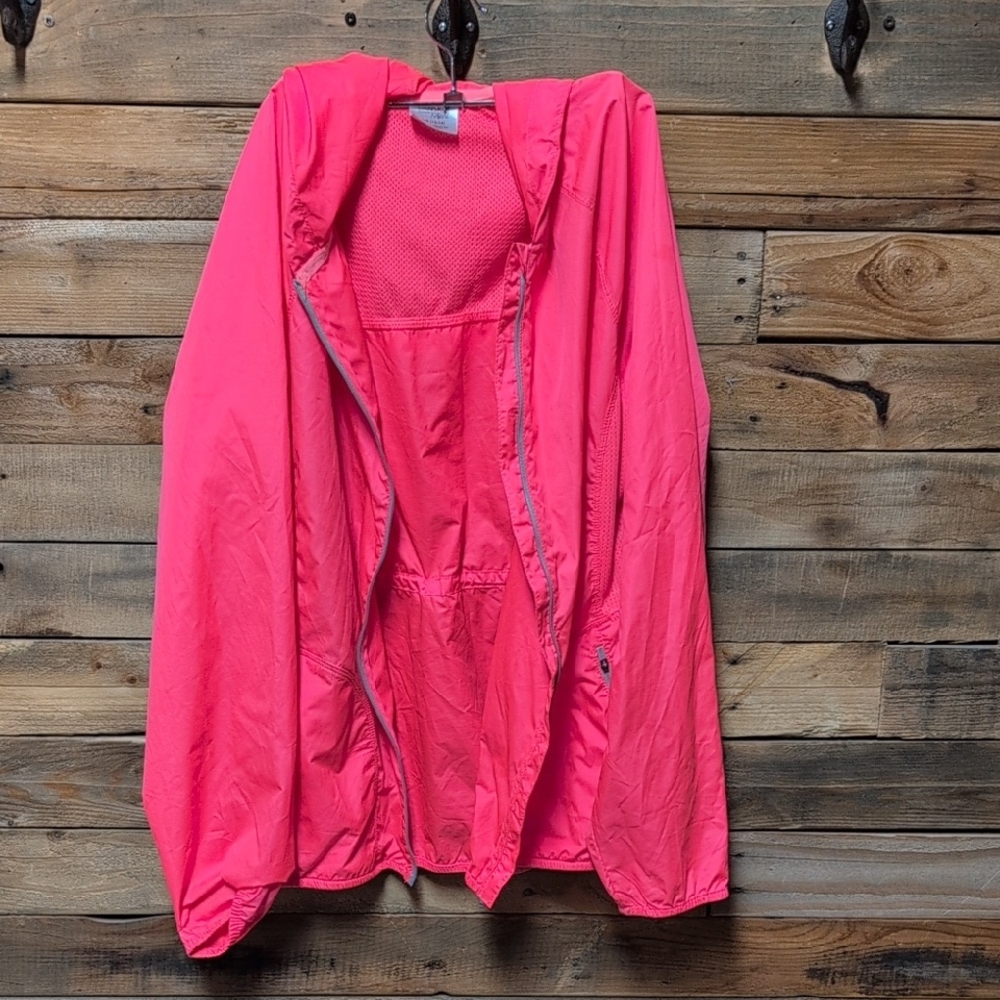 Cute Cheap Lightweight Hot Pink Wind breaker Jacket Size Large 12-14 Juniors
